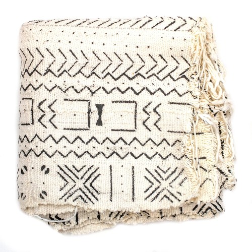 White bogolan mali - mud, cloth